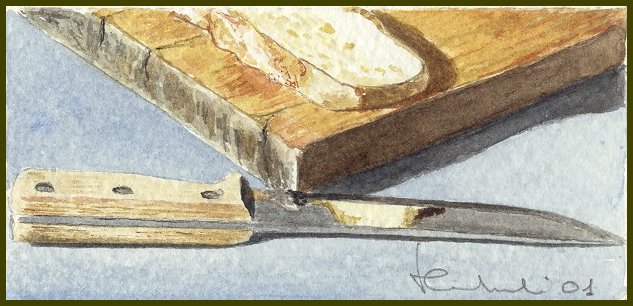 Coltello, pane e taglierino